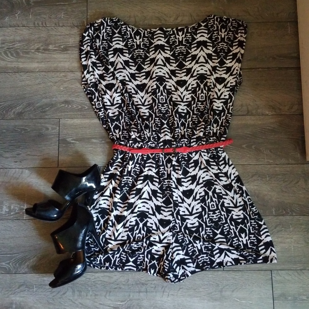 White and Black Romper